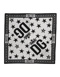 Dolce & Gabbana White DG Crown Print Square Foulard 52cm x 50.5cm Men's Scarf