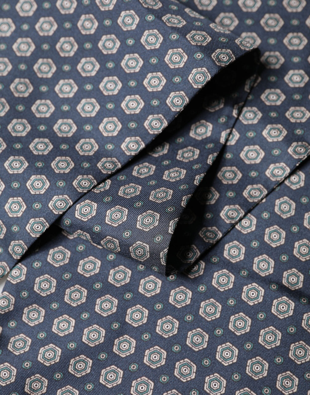 Dolce & Gabbana Blue Patterned Silk Fringes Foulard 138cm x 15.5cm Men's Scarf