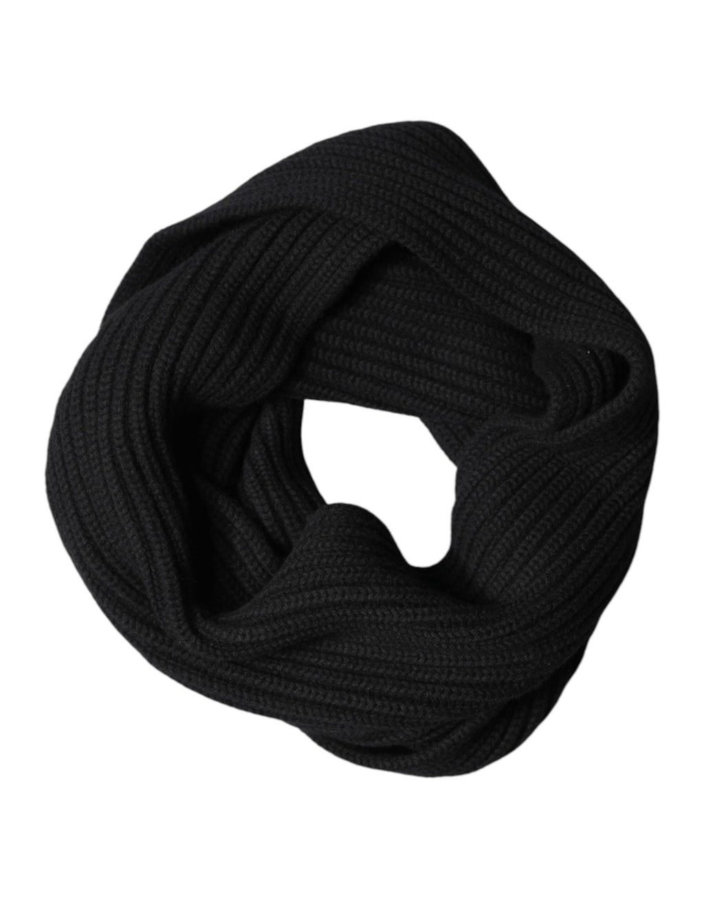 Dolce & Gabbana Black Cashmere Knit Neck Wrap Shawl 202cm x 26cm  Men's Scarf