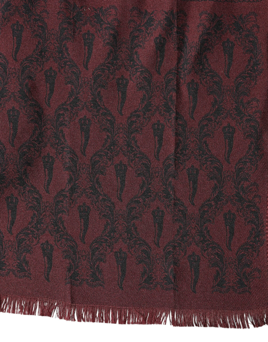 Dolce & Gabbana Maroon Patterned Silk Wrap Foulard Men 133cm x 22cm Men's Scarf