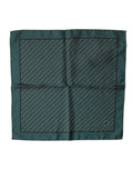Dolce & Gabbana Dark Green Silk Patterned Handkerchief 32cm x 31cm Men's Scarf