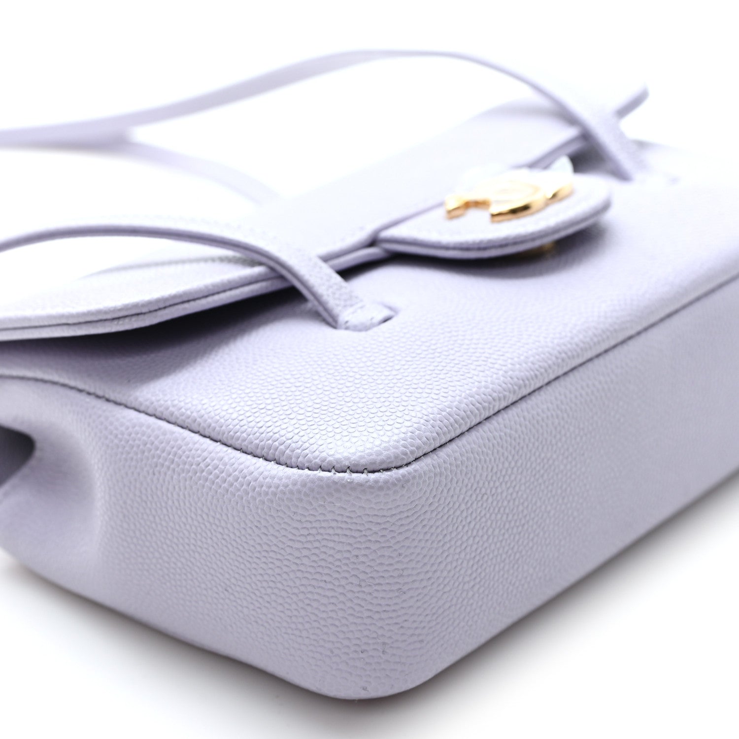 Shiny Caviar Mini Preppy Coco Shoulder Bag Purple