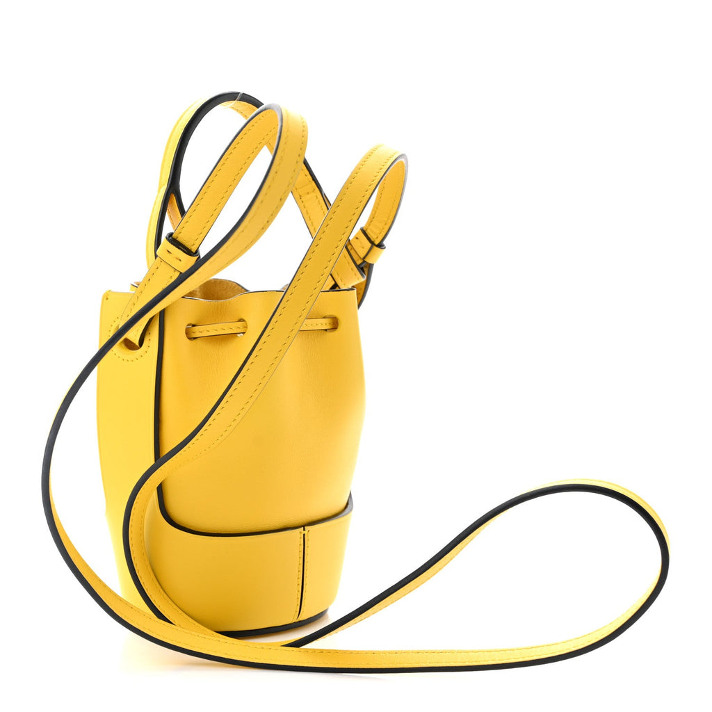 Calfskin Mini Balloon Bucket Bag Yellow
