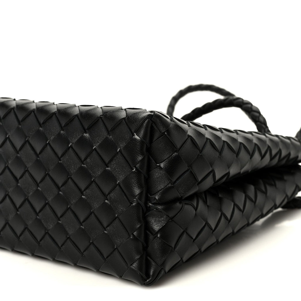 Nappa Intrecciato Medium Andiamo Shoulder Bag Black