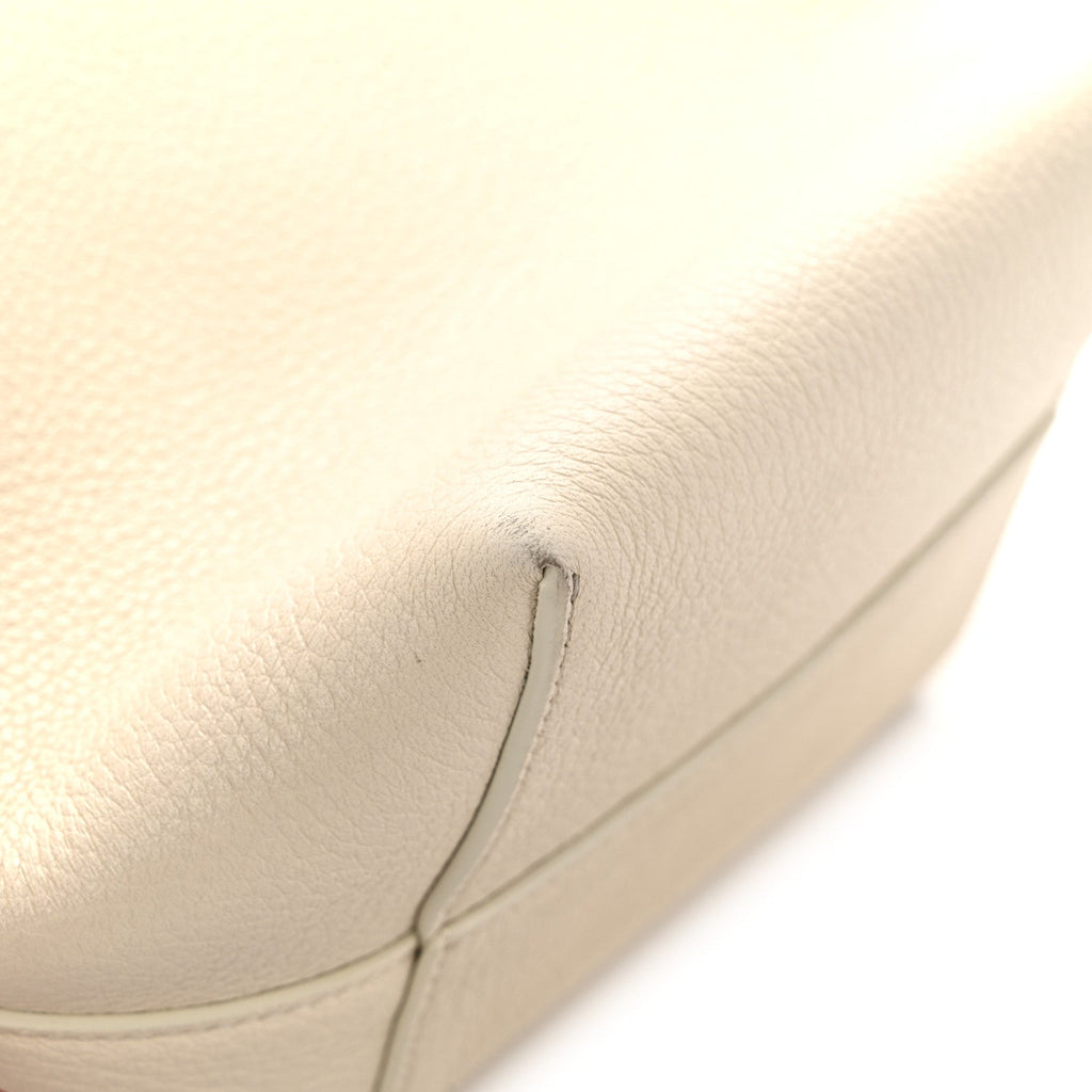 Grained Calfskin Small N/S Park Tote Ivory