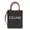 Triomphe Canvas Calfskin Mini Vertical Cabas Tan