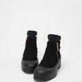 Chanel Black Tweed Rubber CC Short Boots Size 40