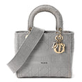 Canvas Embroidered Cannage Medium Lady D-Lite Gray