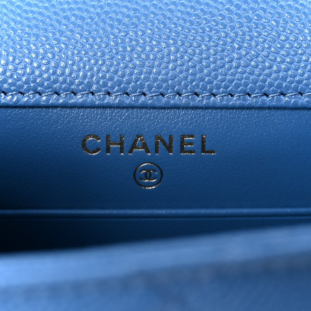 Caviar Quilted Classic Phone Holder Blue