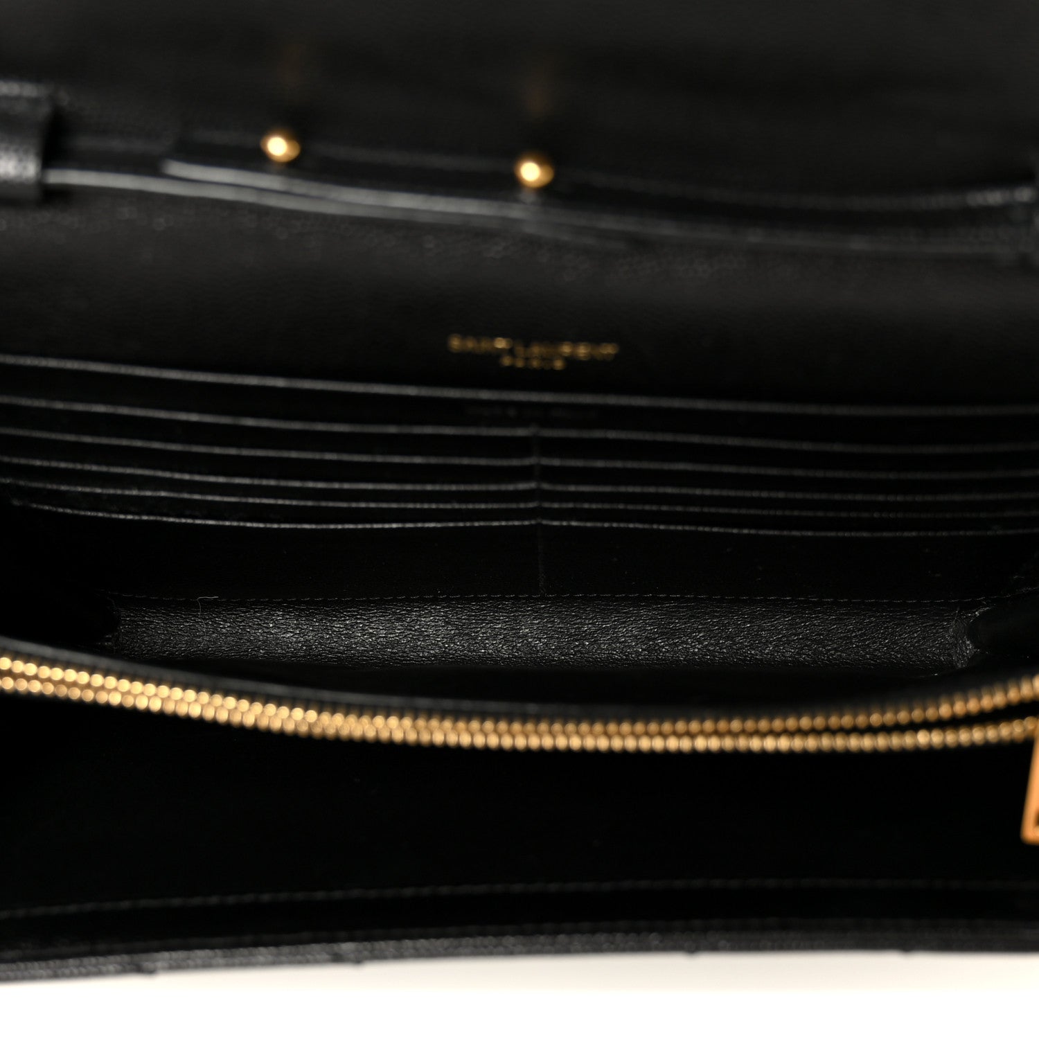 Grain De Poudre Matelasse Chevron Monogram Chain Wallet Black