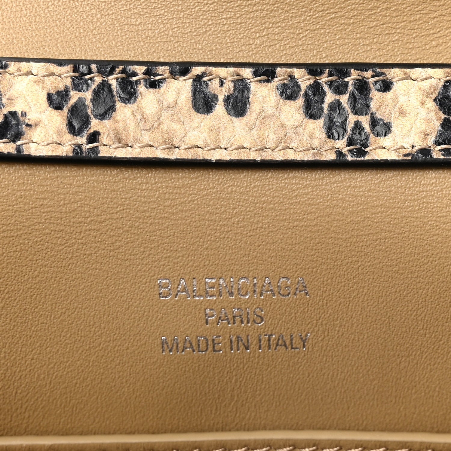 Python Embossed Calfskin Mini Rodeo Top Handle Handbag Natural