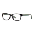 Gucci Eyeglasses Square Full Rim, Shiny Black/Green/Red Frame and Clear Demo Lenses Lens GG0720OA002