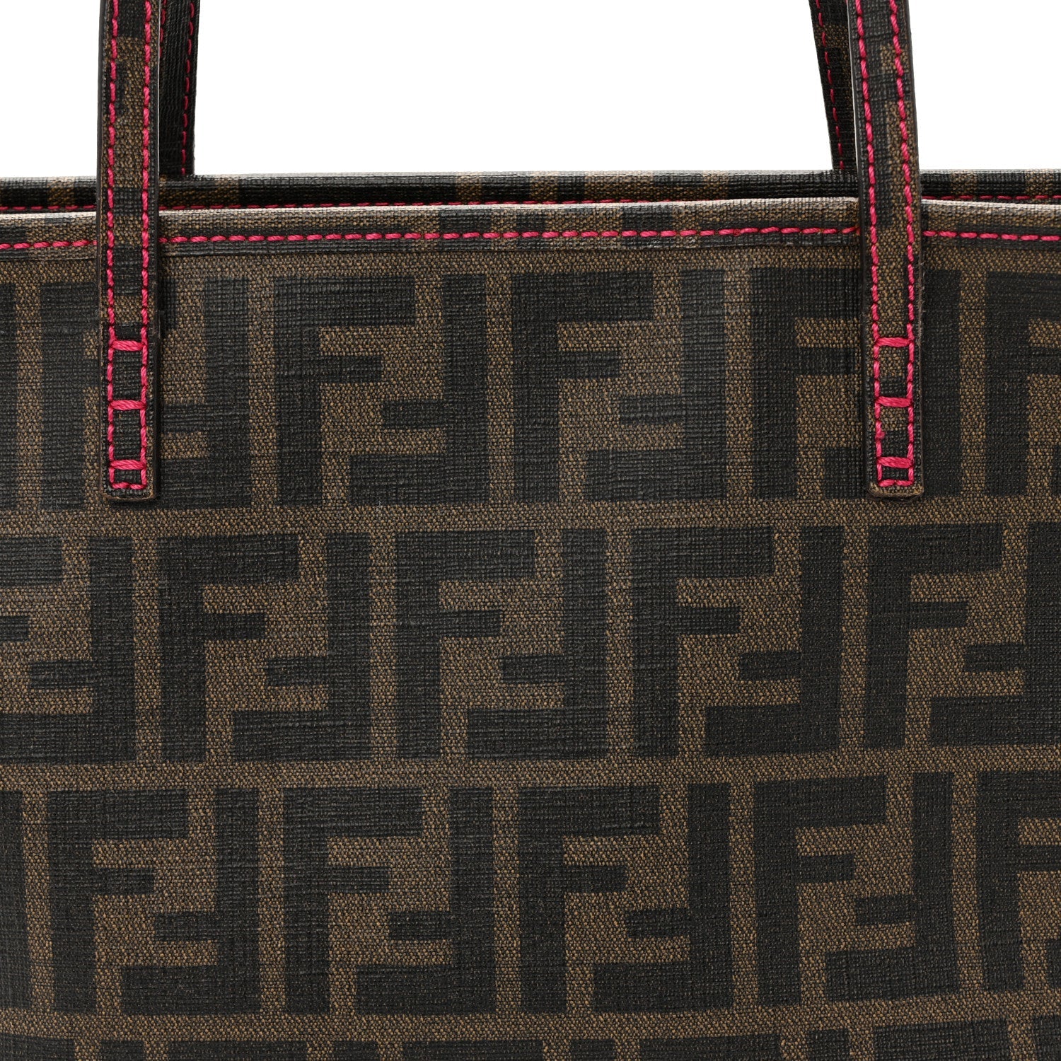 Zucca Spalmati Vitello FF Mini Roll Tote Tobacco Pink