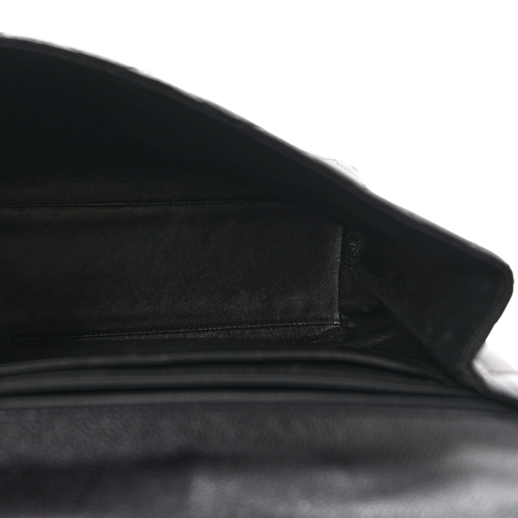 Caviar Quilted Jumbo Kelly Flap Black