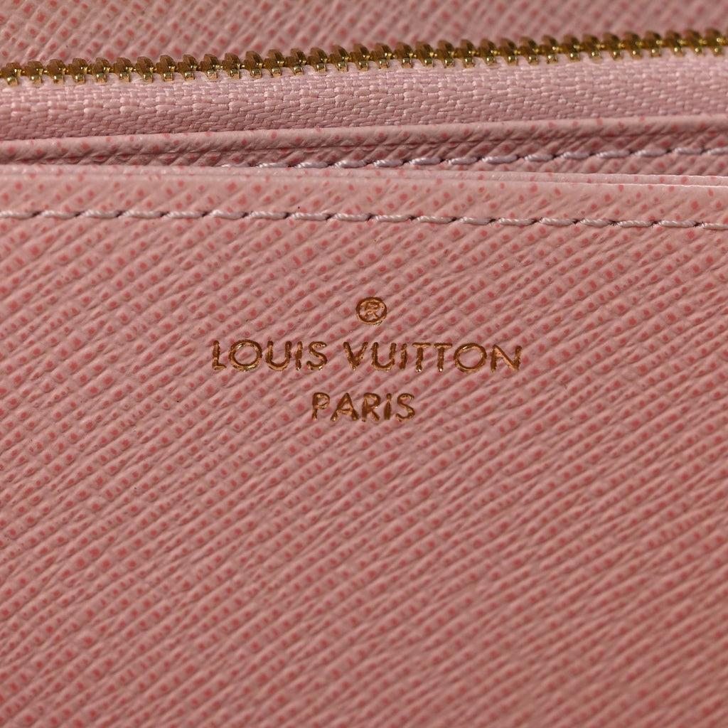 Damier Ebene Zippy Wallet Rose Ballerine