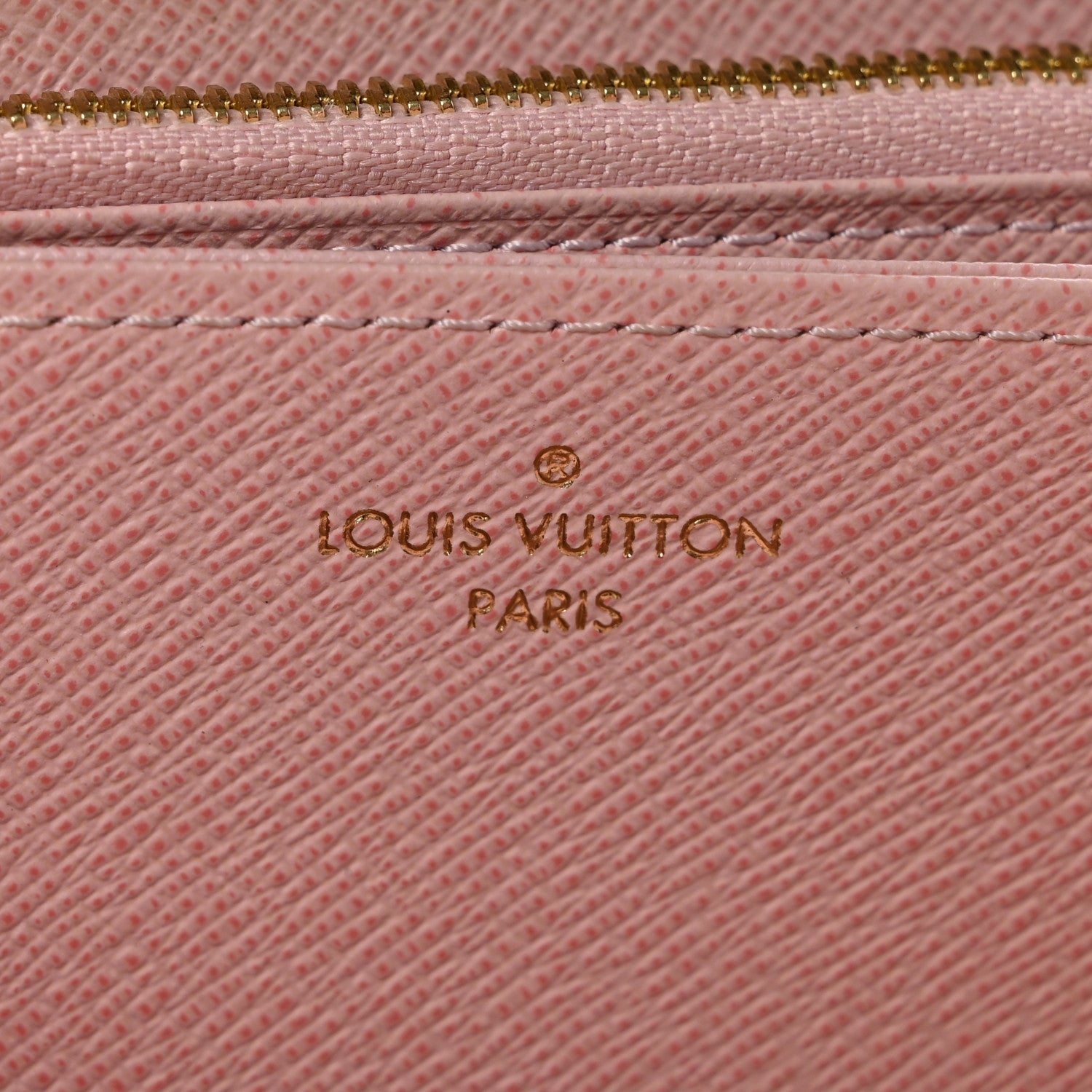Damier Ebene Zippy Wallet Rose Ballerine