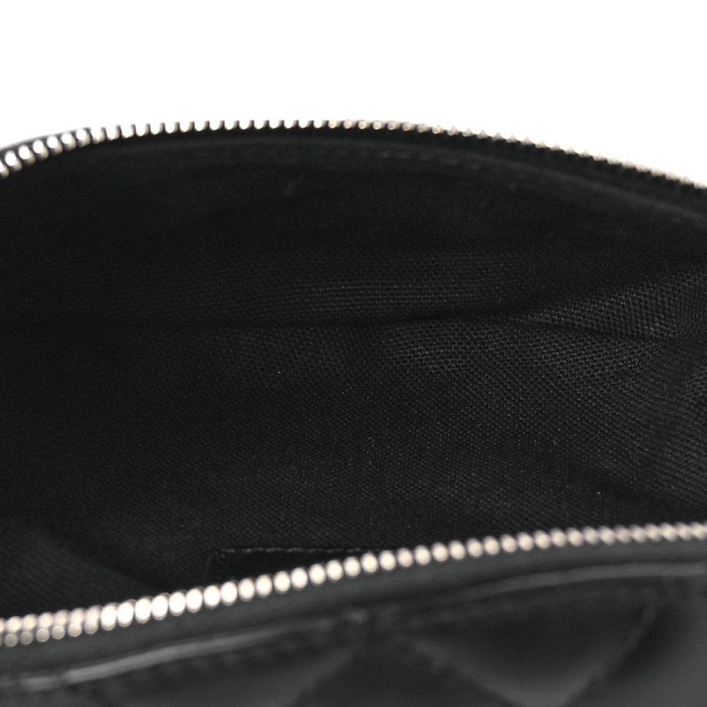 Calfskin Quilted Uniform Waist Belt Bag Black