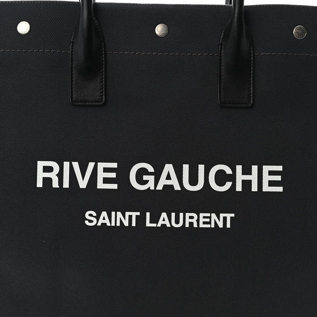 Linen Calfskin Rive Gauche North South Tote Grey