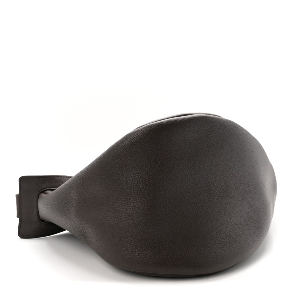 Grained Calfskin Large Slouchy Banana Bag Brunette