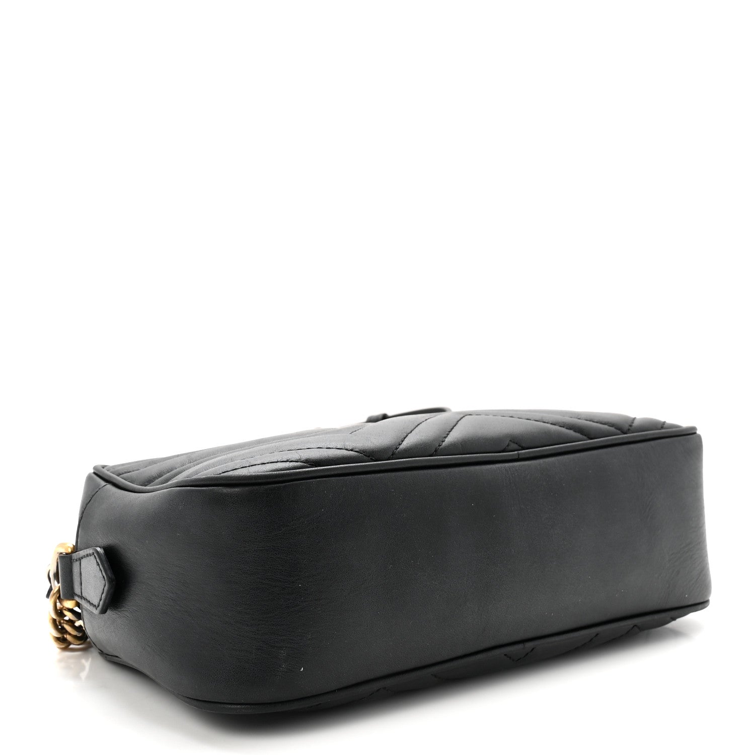Calfskin Matelasse Small GG Marmont Chain Shoulder Bag Black
