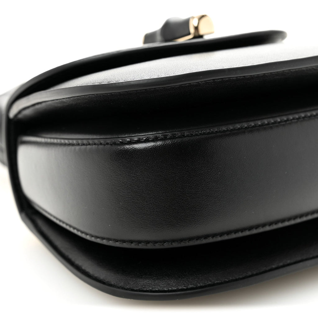Boarded Dyana Lux Calfskin Mini Bamboo 1947 Top Handle Bag Black