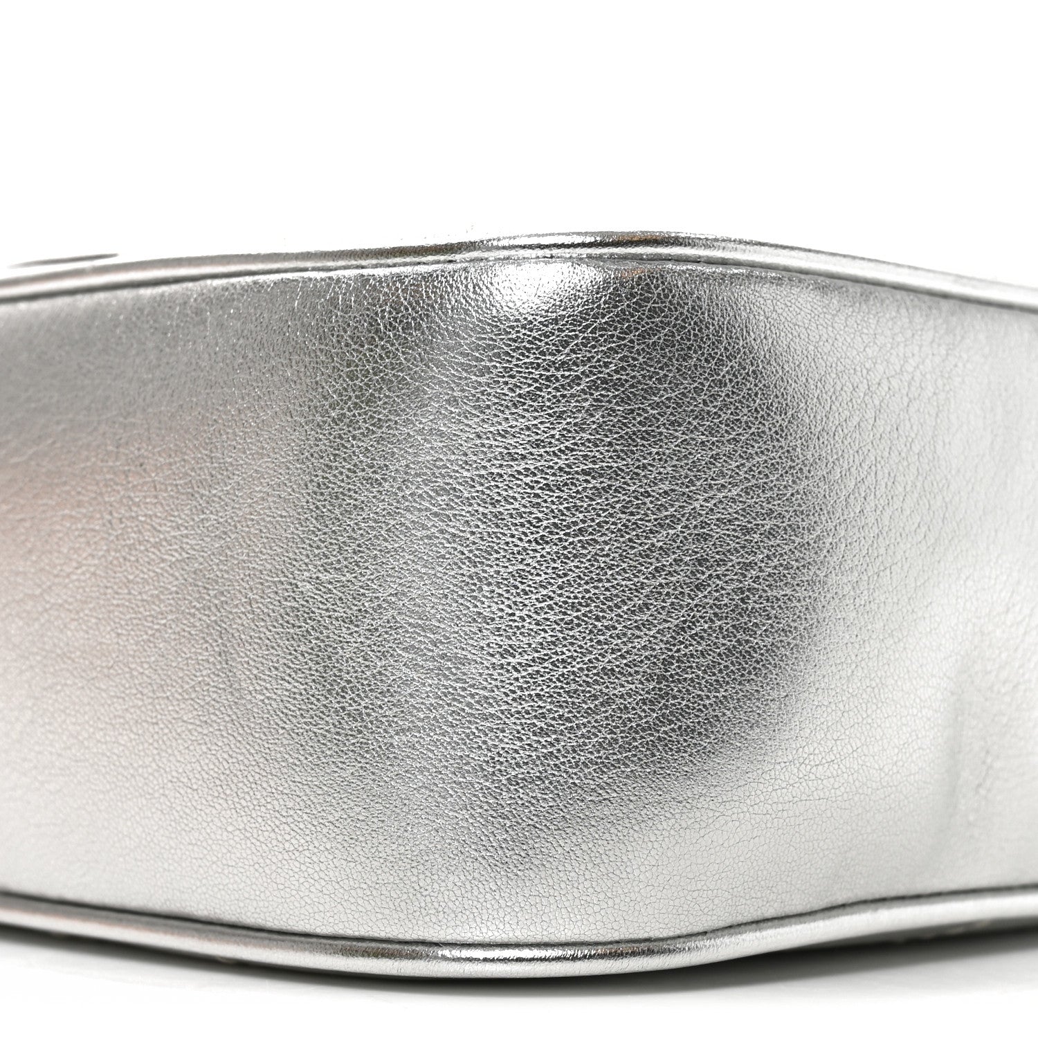 Metallic Sakai Be Green Calfskin Diagonal Stitched Small Blondie Shoulder Bag Silver