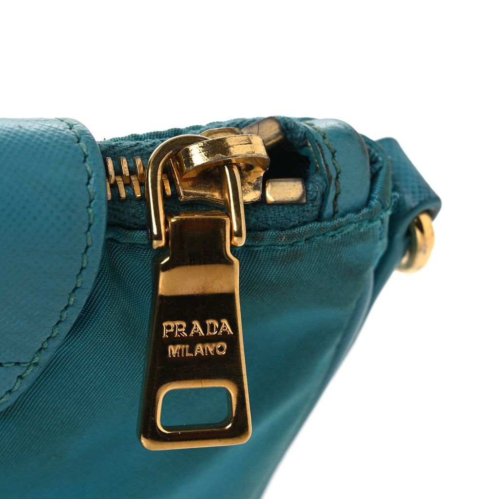 Tessuto Nylon Saffiano Crossbody Bag Turchese