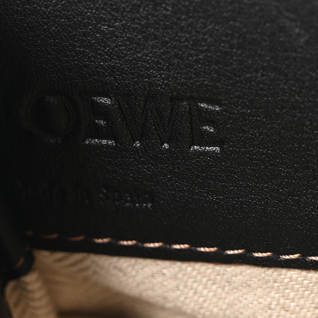 Calfskin Canvas Mini Hammock Shoulder Bag Mink Black