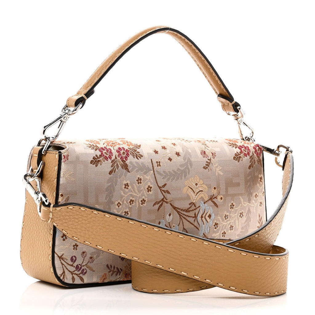 Satin Cuoio Romano Hand In Hand Campania Floral Baguette Multicolor