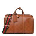Calfskin GG Tennis Embossed Large Duffle Bag Brown