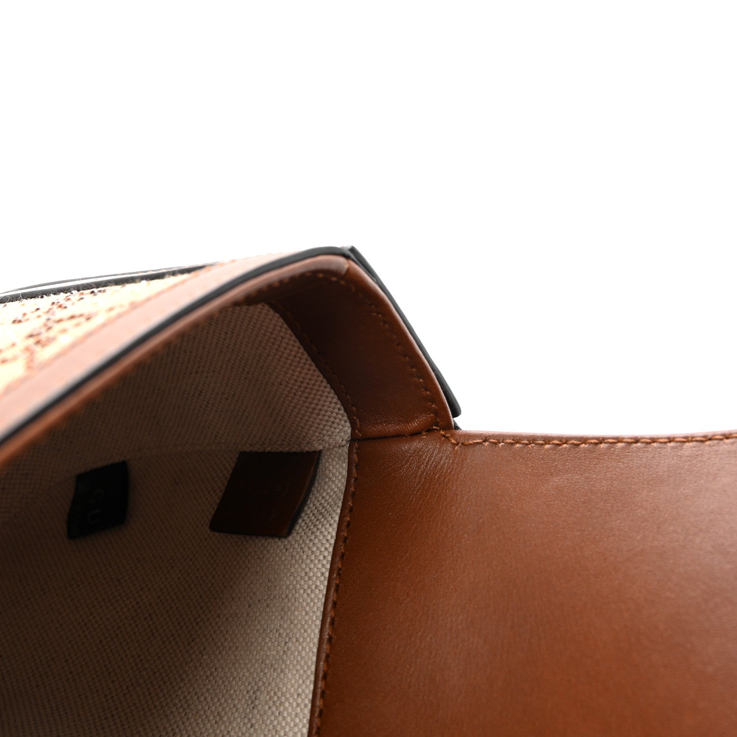 New Canvas Charisma Calfskin Crystal GG Monogram Mini Horsebit 1955 Shoulder Bag Camel Ebony