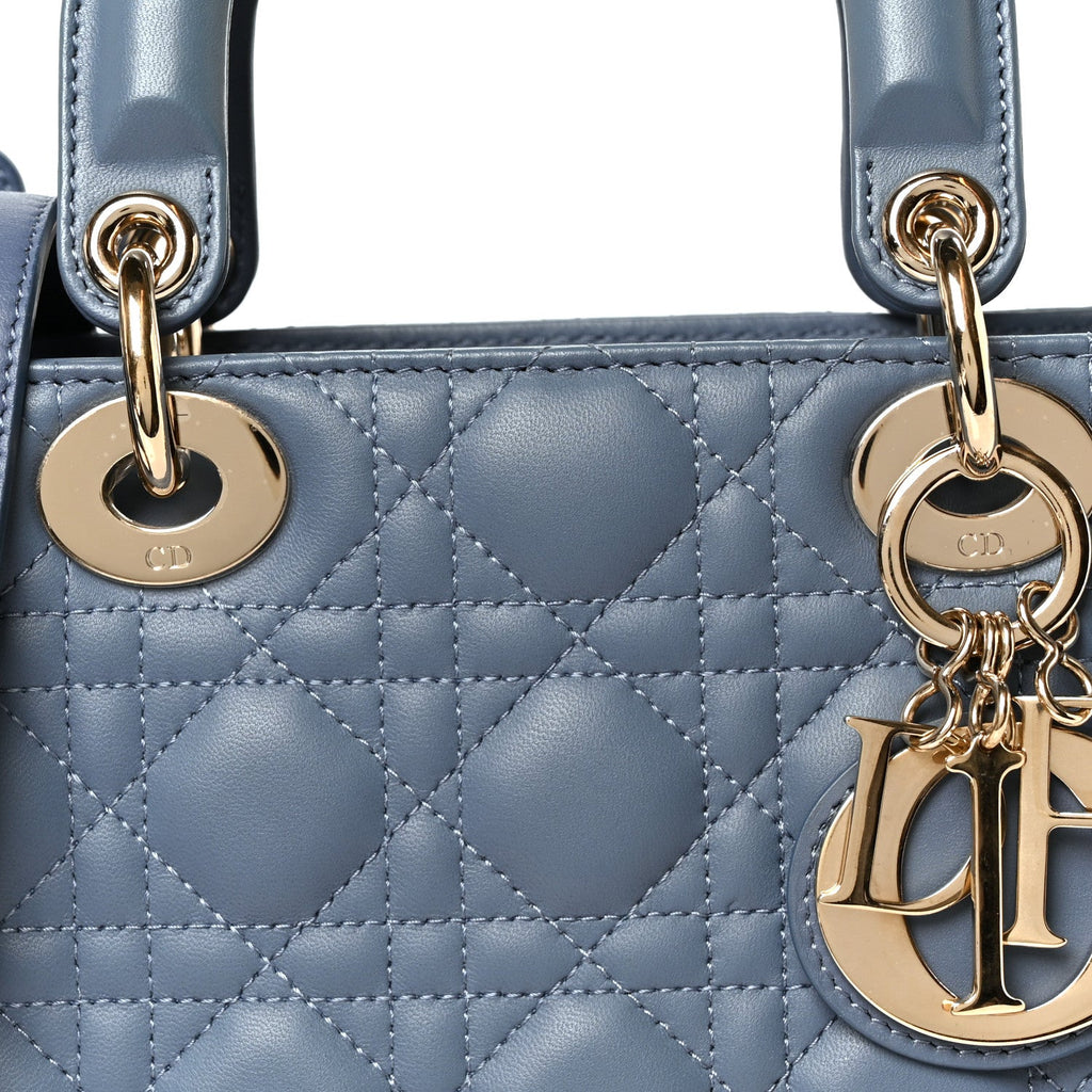Lambskin Cannage Small My ABCDior Lady Dior Denim Blue