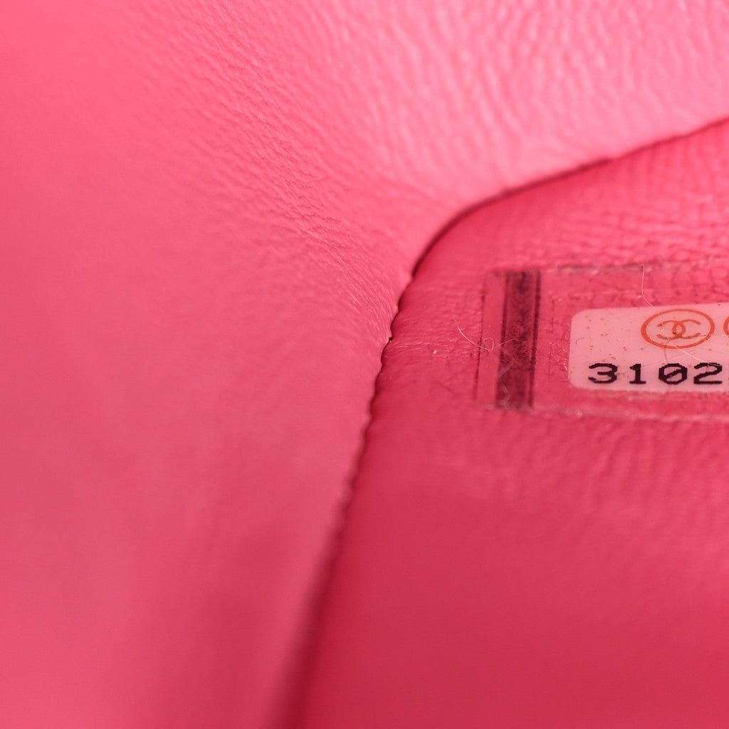 Caviar Quilted Medium Double Flap Pink