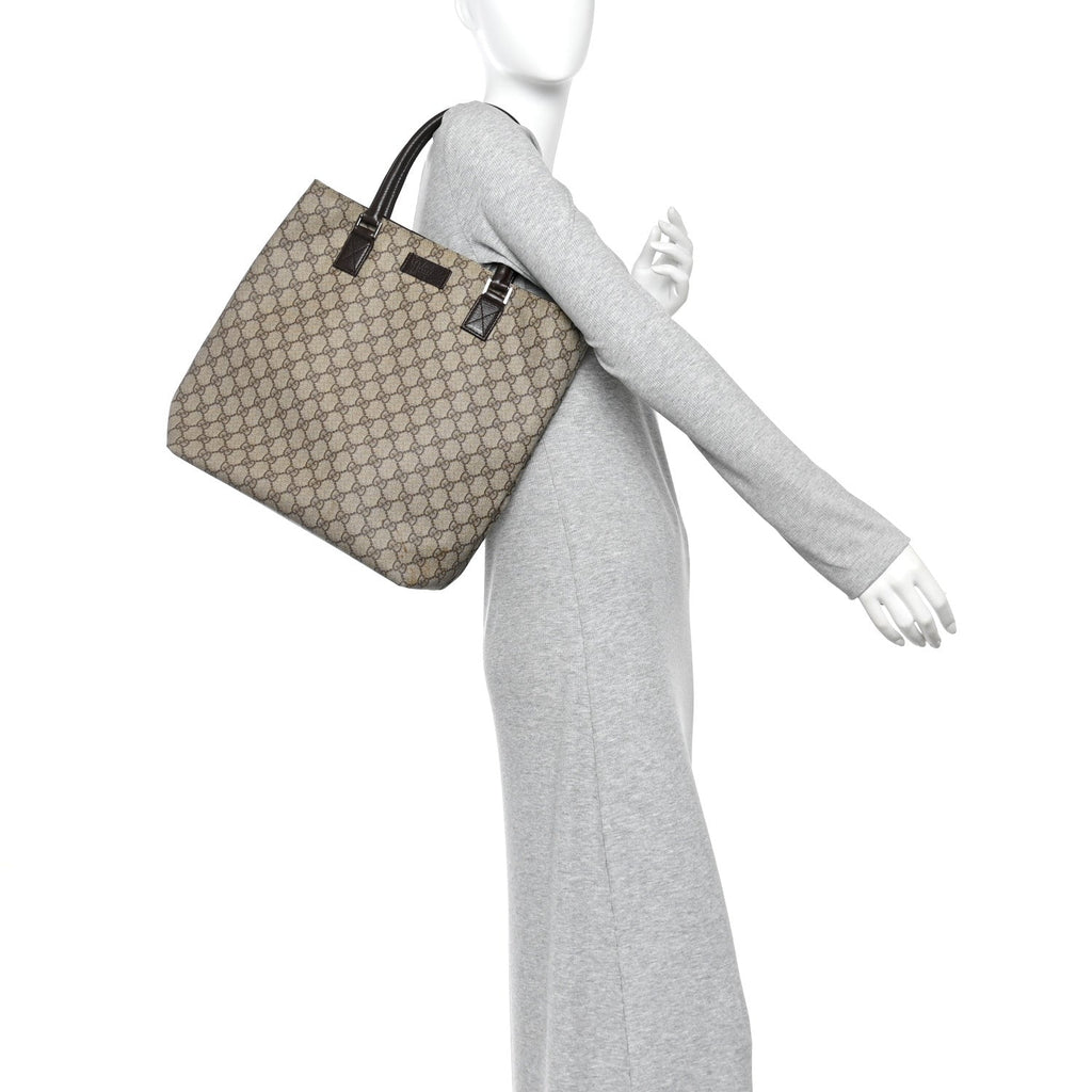 GG Plus Monogram Small Vertical Tote Dark Brown