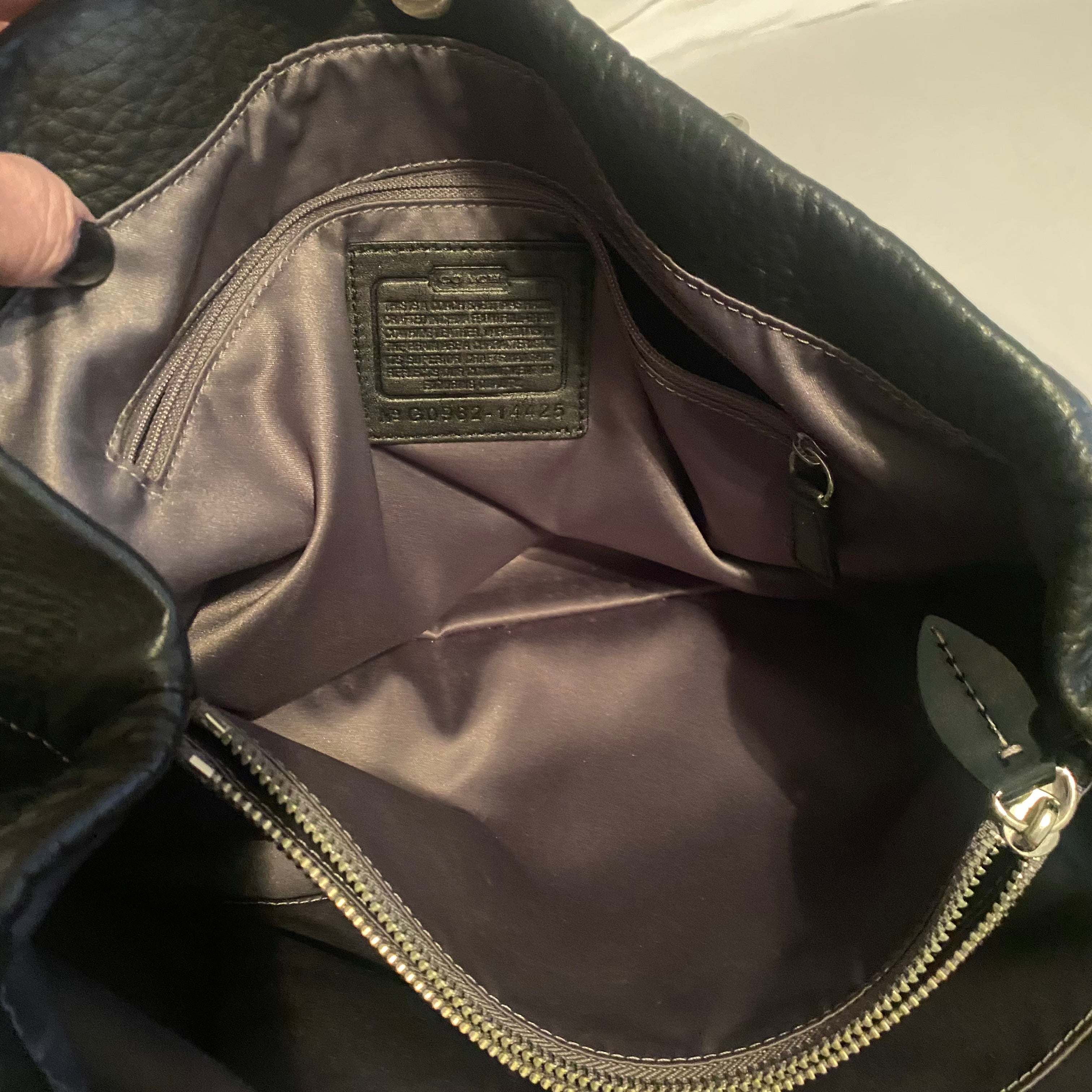 COACH Penelope Pebbled Leather Shoulder Bag Black # 14426