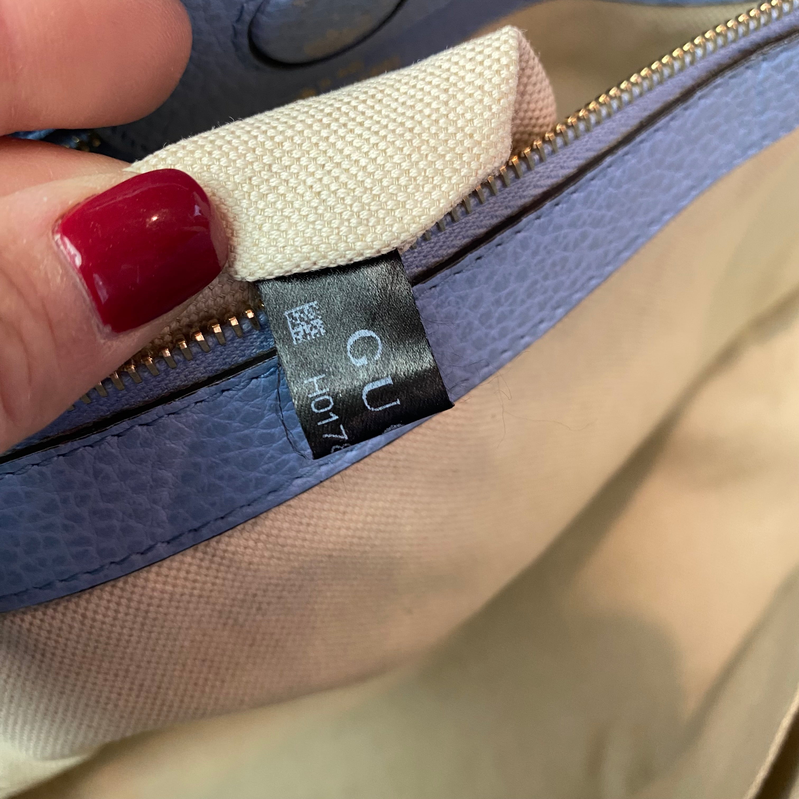 GUCCI Swing Medium Leather Tote Shoulder Bag Light Blue