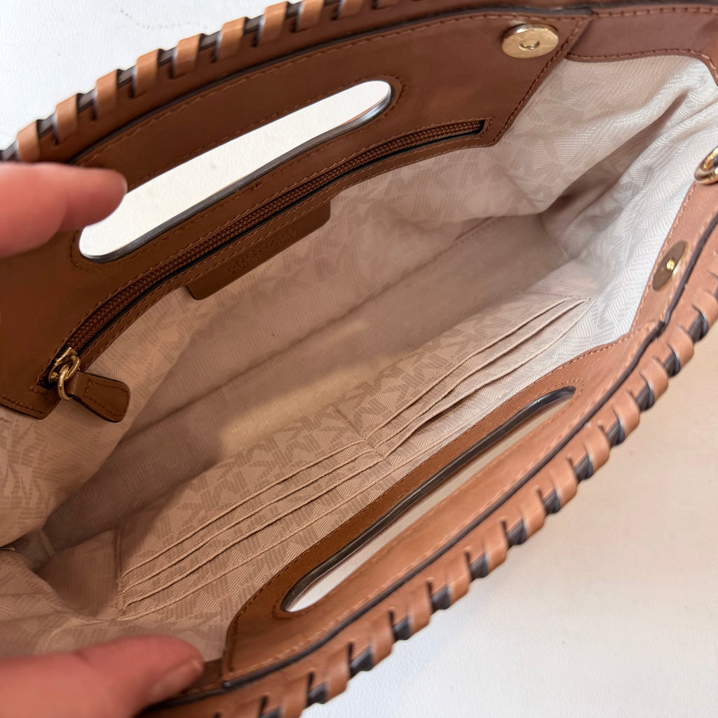 MICHAEL KORS Large Rosalie Straw Clutch
