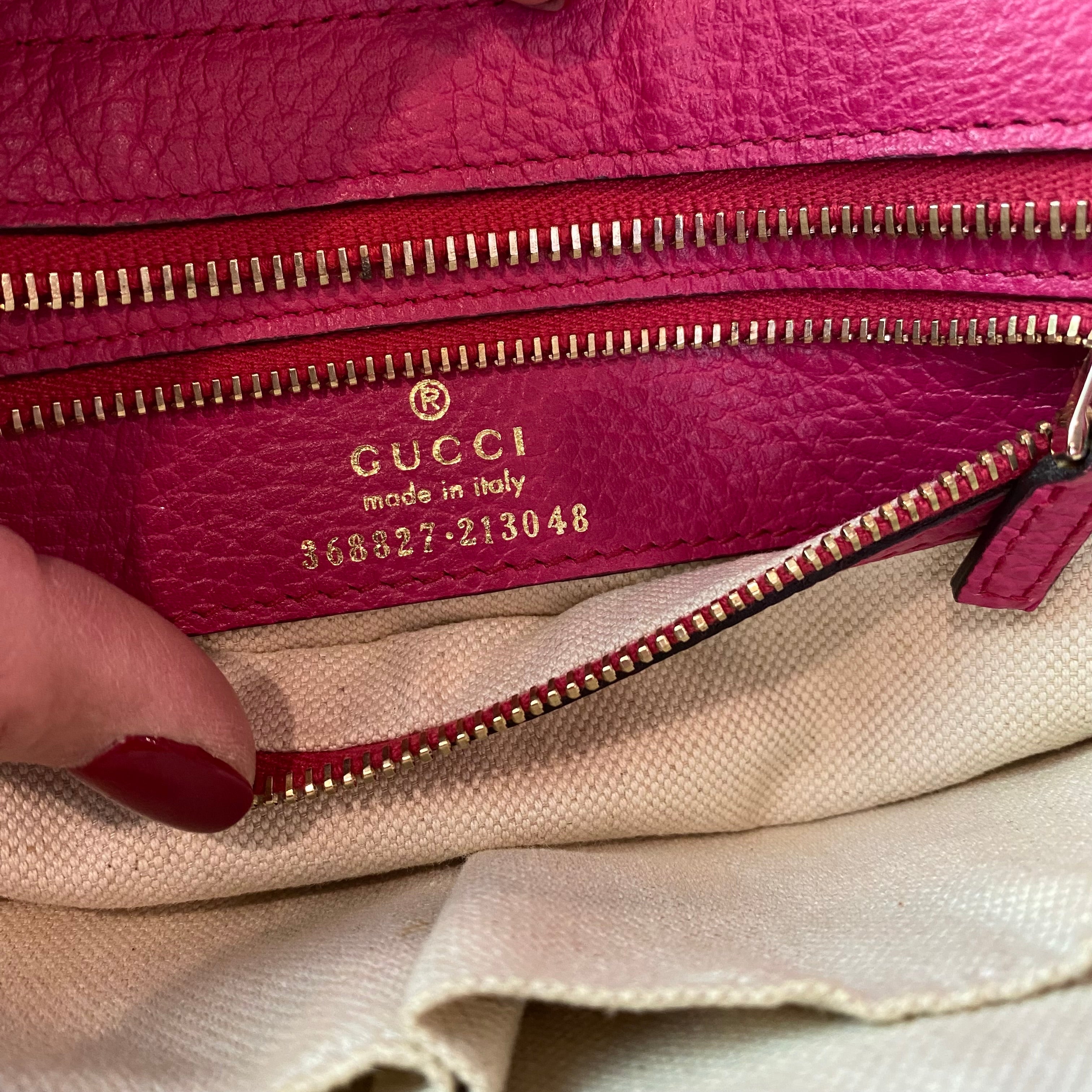 GUCCI Small Leather Swing Tote Crossbody Pink NWOT
