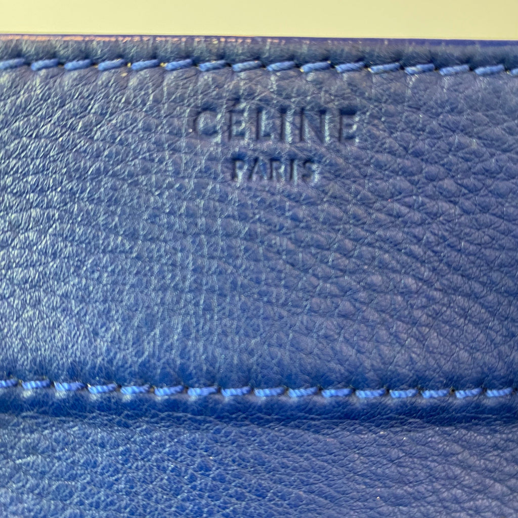 CELINE Phantom Leather Tote Shoulder Bag Blue