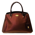 COACH Margot Carryall Metallic Burgundy Silver Handbag