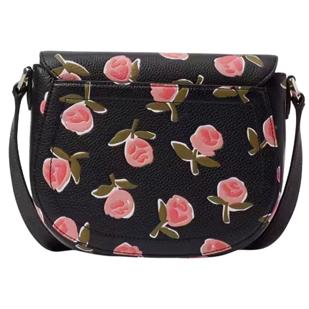 KATE SPADE Knott Ditsy Rose Medium Saddle Crossbody