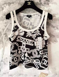 Chanel 23N Black & White Cashmere Top
