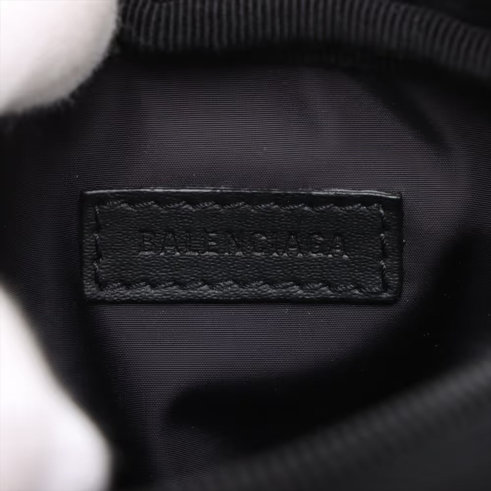 Balenciaga Sport Nylon Leather Shoulder Bag Black