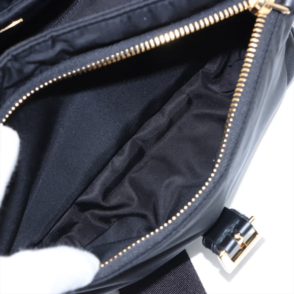 Prada Tessuto Explorer Medium Nylon Leather Two-Way Shoulder Bag Black