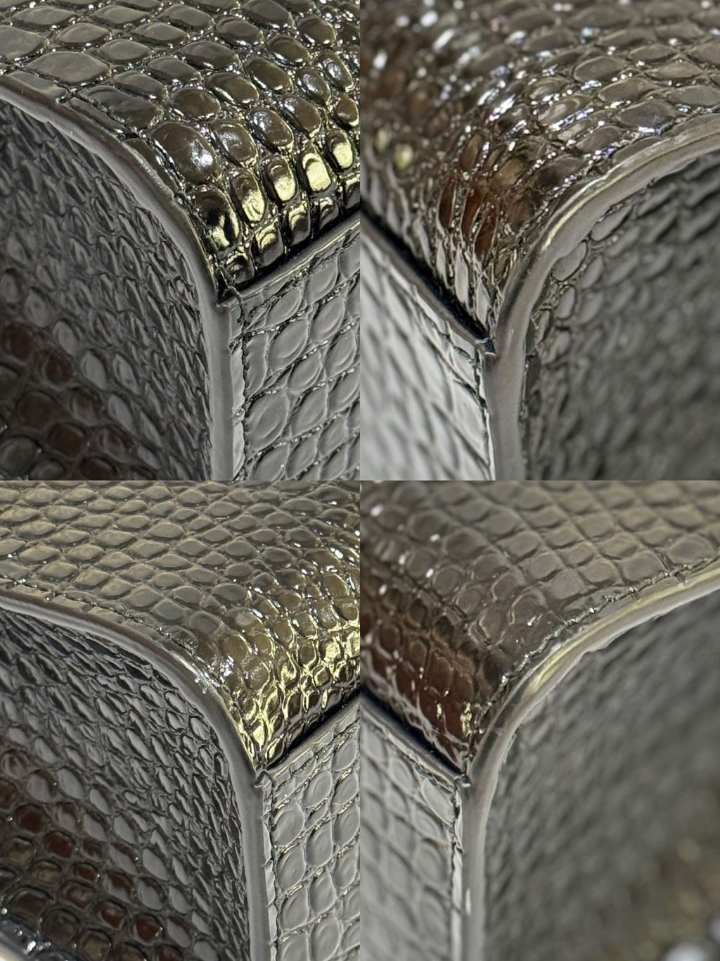 SAINT LAURENT MANHATTAN IN CROCODILE-EMBOSSED SHINY LEATHER BAG