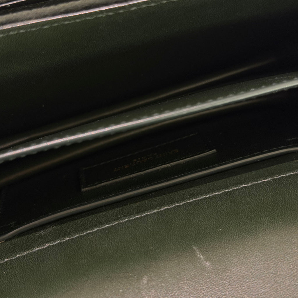 Saint Laurent Sunset Black Velvet Chain Shoulder Bag