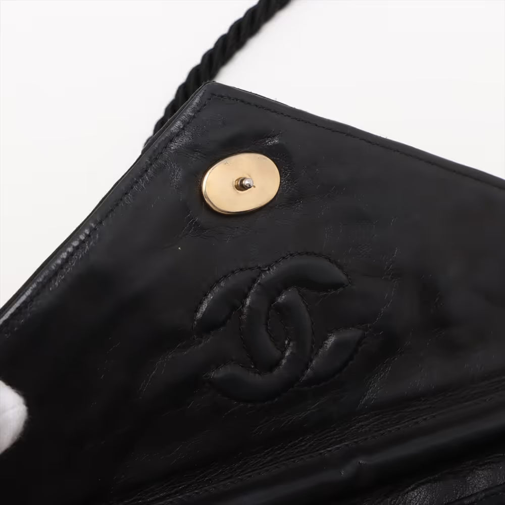 Chanel Matelasse Nylon Rhinestone Shoulder Bag Black