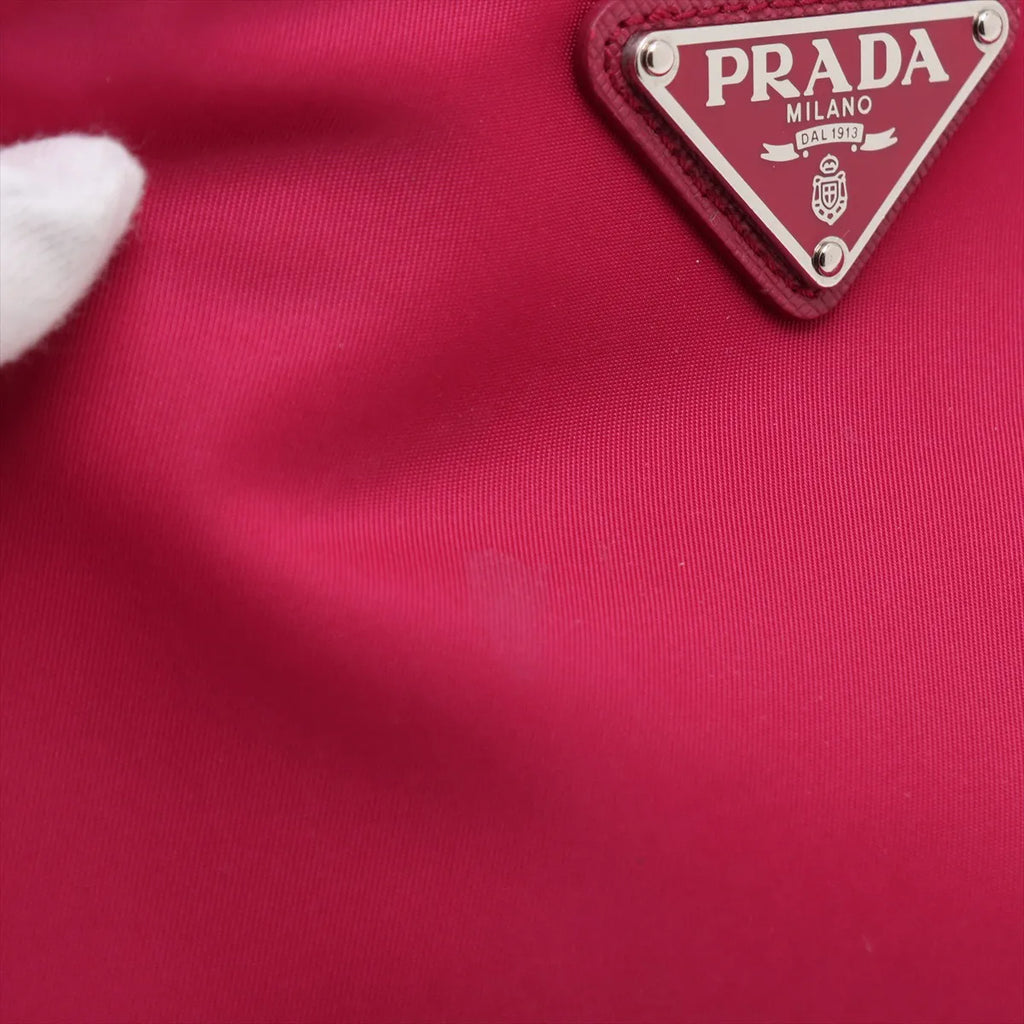 Prada Tessuto Nylon Leather Wristlet hot Pink