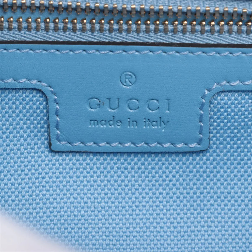 Gucci GG Canvas Leather Shoulder Bag Blue