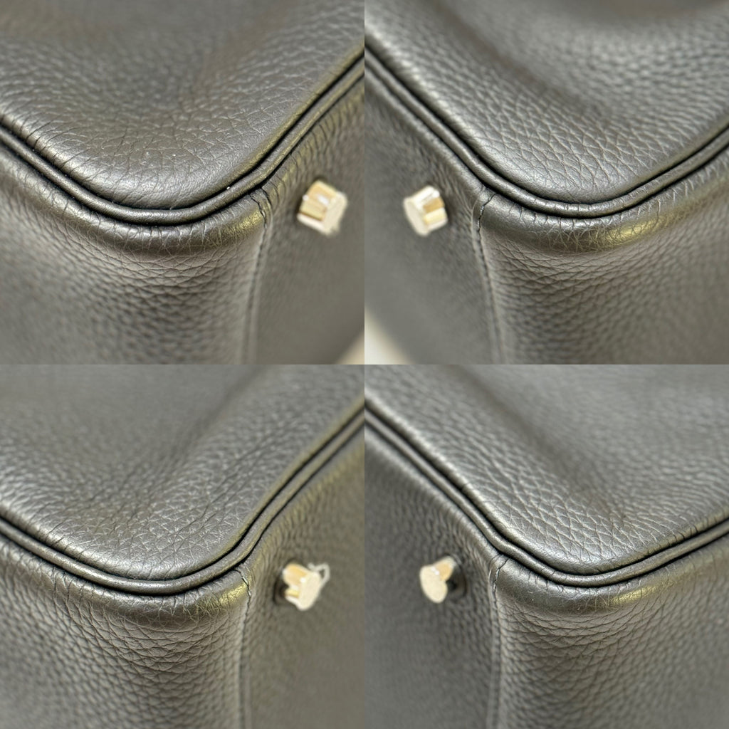 HERMES LINDY 26 BLACK AND SILVER STAMP D